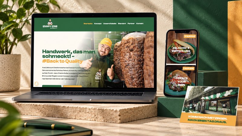 Keladam's Kebab — Responsive Webdesign auf Laptop und Smartphone