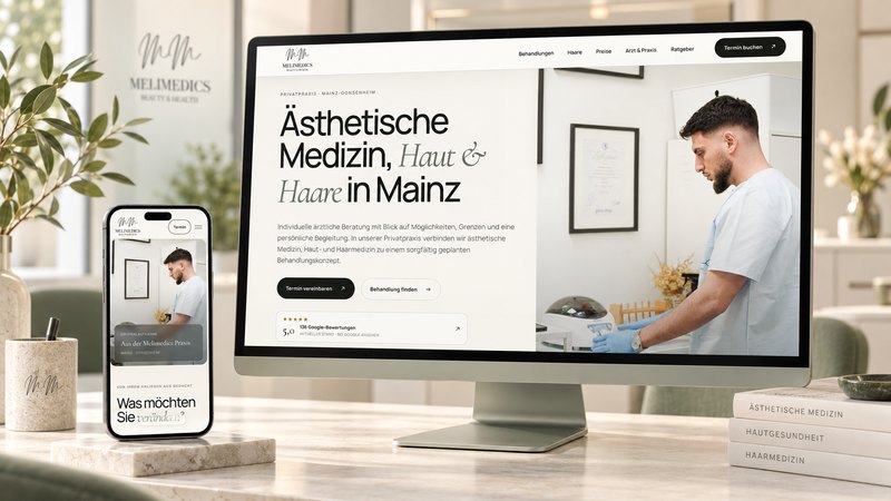 Melimedics — Responsive Webdesign auf Desktop und Smartphone
